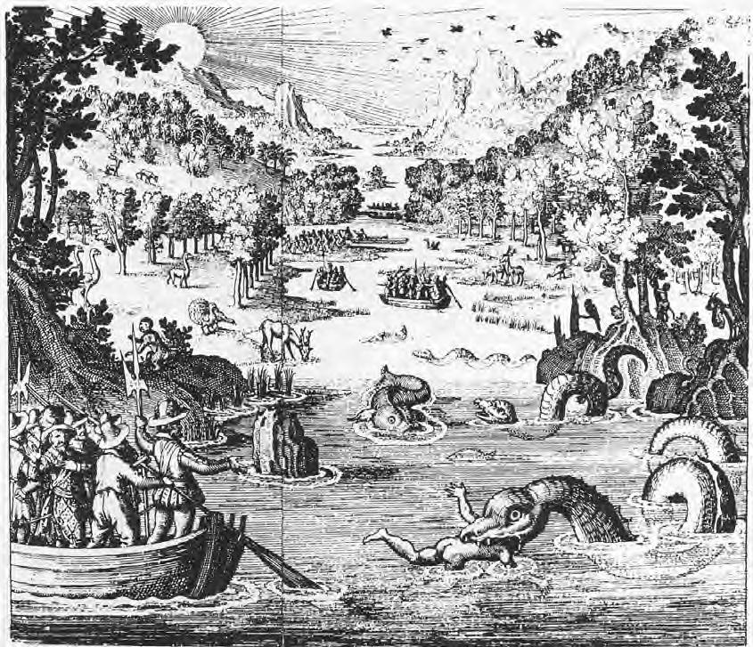 Possibly the first depiction of a MULTIHUMPED SEA MONSTER in the Americas